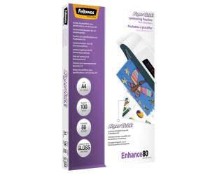 Pouches Enhance80 - Superquick - A4 - 2 x 80 micron - scatola 100 pezzi - Fellowes - 5440001. - 77511544002 - DMwebShop