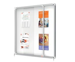 Bacheca per interni fondo in metallo 12 fogli A4 ante scorrevoli - 16532