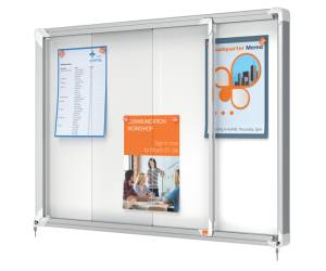 Bacheca per interni fondo in metallo 8 fogli A4 ante scorrevoli - 16501