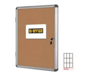 Bacheca per interni fondo in sughero 9 fogli A4 verticale - 16326