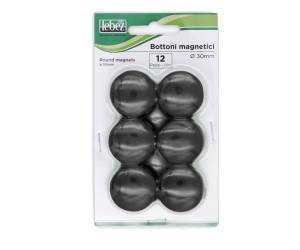 Bottoni magnetici diametro 3 cm nero - 13638