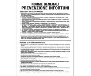 Cartello segnalatore 50 x 67 cm NORME GENERALI PREVENZIONE INFORTUNI polionda - 17496