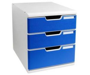 Cassettiera Modulo A4,28,8 x 32 x 35 cm 3 cassetti grigio blu - 17578