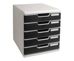Cassettiera Modulo A4,28,8 x 32 x 35 cm 5 cassetti grigio nero - 17582