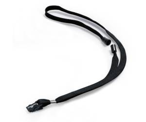 Cordoncino per portabadge 44 x 1 cm tessuto nero - 13655