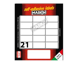 Etichette adesive in carta permanenti 37 x 19 mm 21 etichette per foglio 10 fogli - 5636