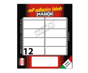 Etichette adesive in carta permanenti 56 x 22 mm 12 etichette per foglio bianco - 5639