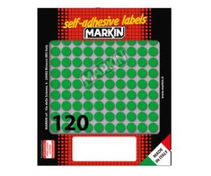 Etichette adesive tonde in carta permanenti diametro 10 mm 10 fogli verde 120 etichette per foglio - 5645
