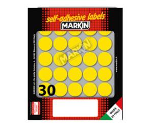 Etichette adesive tonde in carta permanenti diametro 22 mm 10 fogli giallo - 5649