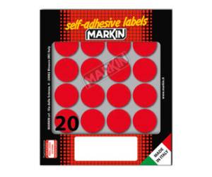 Etichette adesive tonde in carta permanenti diametro 27 mm 10 fogli rosso 20 etichette per foglio - 5648