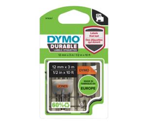 Nastro D1 Durable 12 mm x 3 mt vinile nero arancio - 1978367,17561