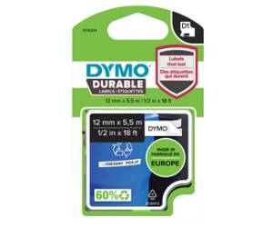 Nastro D1 Durable 12 mm x 5,5 mt vinile nero bianco - 1978364,17557