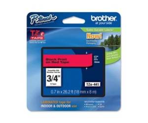 Nastro nero rosso TZE441,18mm x 8mt - 17556