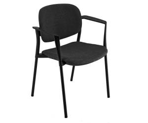 Poltroncina visitatore Step con braccioli nero - 17441