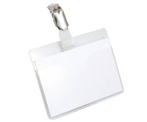 Portanome a tasca aperta clip in metallo 6 x 9 cm trasparente - 13662