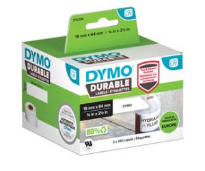Rotolo 450 etichette LW Durable 1933085,19 x 64 mm PP bianco confezione 2 rotoli - 19021