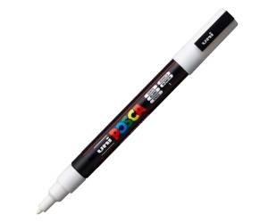 Marcatore a base d'acqua Uni Posca PC3M - punta fine - 0,9 - 1,3 mm - bianco - Uni Mitsubishi - M PC3M BI - 8007404080432 - DMwebShop