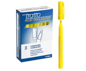 Evidenziatore fluo Highlighter - punta a scalpello - giallo - conf. 12 pezzi - Tratto - 733001 - 8000825733611 - DMwebShop