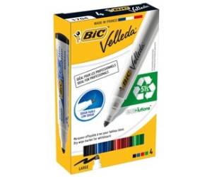 Marcatori Whiteboard Marker Velleda 1701 Recycled - punta tonda - 1,5 mm - astuccio 4 colori - Bic - 904941 - 3086120017040 - DMwebShop
