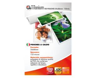 Pouches - credit card - 54 x 86 mm - 2 x 125 micron - conf. 100 pezzi - Titanium - PP525-07T - 8025133034847 - DMwebShop