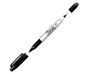 Marcatore Permanente Twin tip doppia punta una punta fine 1 mm nero - 5036