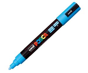 Marcatore a base d acqua Uni Posca PC5M punta tonda media 1,8,2 - 5 mm azzurro Uni Mitsubishi - 6533