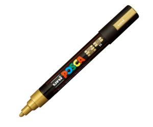 Marcatore a base d acqua Uni Posca PC5M punta tonda media 1,8,2 - 5 mm oro Uni Mitsubishi - 6267