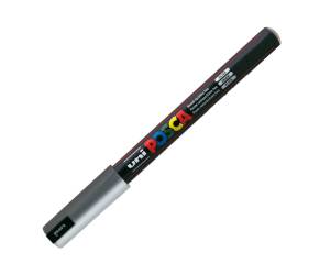Marcatore a base d acqua Uni Posca Pen PC1M punta extra fine 0,7 mm argento - 6275