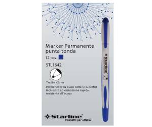 Marcatore permanente punta tonda 2 mm blu - 2819