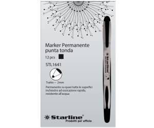 Marcatore permanente punta tonda 2 mm nero - 2824
