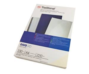 Copertine Traditional - A4 - 220 gr - cartoncino liscio - bianco - conf. 100 pezzi - GBC - CE080070 - 8019152050018 - DMwebShop