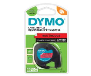 Nastro Letratag 912030 - in plastica - 12 mm x 4 mt - rosso - Dymo - S0721630 - 5411313912037 - DMwebShop
