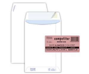Busta sacco Competitor FSC - strip adesivo - 16 x 23 cm - 80 gr - bianco conf. 100 pezzi - Pigna - 065451923 - 8005235105553 - DMwebShop