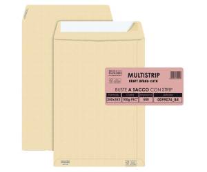 Busta sacco MULTI STRIP avana carta riciclata FSC strip adesivo - 250 x 353 mm - 100 gr - conf. 500 pezzi - Pigna - 0099076B4 - 8005235320918 - DMwebShop