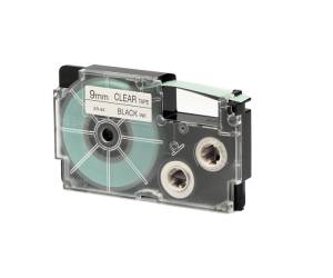 Nastro - 9 mm x 8 mt - Nero-Trasparente - Casio - XR-9X1-W-DJ - 4971850117414 - DMwebShop