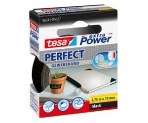 Nastro adesivo telato XP Perfect - 19 mm x 2,7 mt - nero - Tesa - 56341-00027-04 - 4042448043993 - DMwebShop