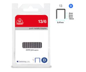 Punti - 13/6 - 6 mm - metallo - conf. 2240 pezzi - Romeo Maestri - 1110503 - 8005231435043 - DMwebShop