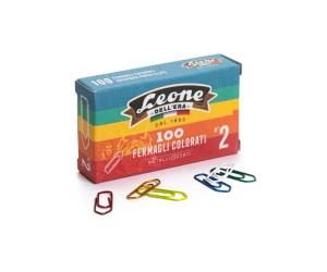 Fermagli metallizzati - lunghezza 26 mm - n. 2 - colori assortiti - scatola 100 pezzi - conf. 10 pezzi - Leone dell'era - FX10 - 8007979001313 - DMwebShop