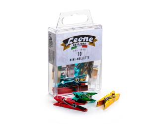Mini mollette Leone Color - colori metallizzati assortiti - conf. 10 pezzi - Leone dell'era - APM - 8007979009074 - DMwebShop