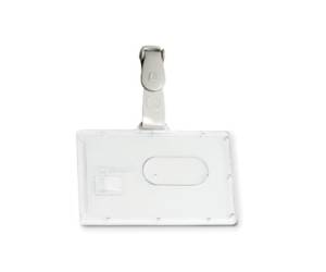 Portabadge rigido Pocket - clip in plastica - 5,3 x 8,5 cm - conf. 100 pezzi - Fellowes - L460 - 50096A - DMwebShop
