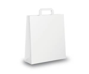 Shopper in carta maniglia piattina - 22 x 10 x 29 cm - bianco - conf. 25 sacchetti - Mainetti Bags - 031335 - 8029307031335 - DMwebShop