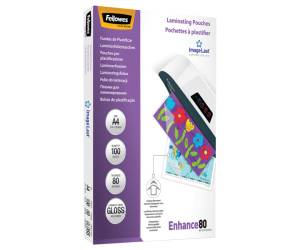 Pouches Enhance80 - A4 - 216 x 303 mm - 80 micron - scatola 100 pezzi - Fellowes - 5306114 - 77511530616 - DMwebShop