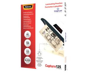 Pouches Capture125 - A3 - 303 x 426 mm - 2 x 125 micron - scatola 100 pezzi - Fellowes - 5307506 - 77511530753 - DMwebShop