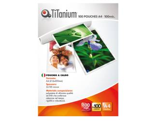 Pouches - A4 - 216 x 303 mm - 2 x 100 micron - conf. 100 pezzi - Titanium - PP500-02T - 68535A - DMwebShop