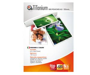 Pouches - A5 - 154 x 216 mm - 2 x 125 micron - conf. 100 pezzi - Titanium - PP525-03T - 8025133034809 - DMwebShop