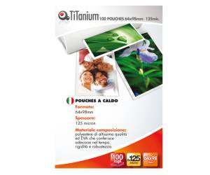 Pouches key card - 64 x 98 mm - 2 x 125 micron - conf. 100 pezzi - Titanium - PP525-09T - 8025133034861 - DMwebShop