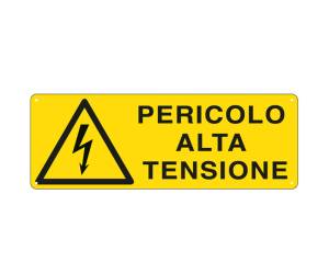 Cartello segnalatore - 35 x 12,5 cm - PERICOLO ALTA TENSIONE - alluminio - Cartelli Segnalatori - E1734K - 8798230217344 - DMwebShop