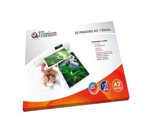 Pouches - A2 - 594 x 428mm - 2 x 125 micron - scatola 25 pezzi - Titanium - PP - 8025133097576 - DMwebShop