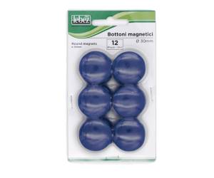 Bottoni magnetici diametro 3 cm blu blister 12 pezzi Lebez MR 30 BL - 13639