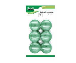 Bottoni magnetici diametro 4 cm verde blister 12 pezzi - 9536